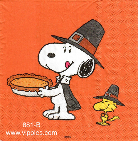 AT-881 Snoopy Pumpkin Pie Napkin for Decoupage