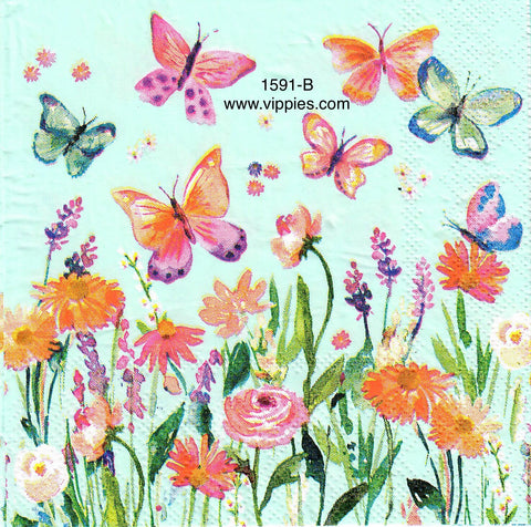 BB-1591-B Butterfly Meadow Napkin for Decoupage