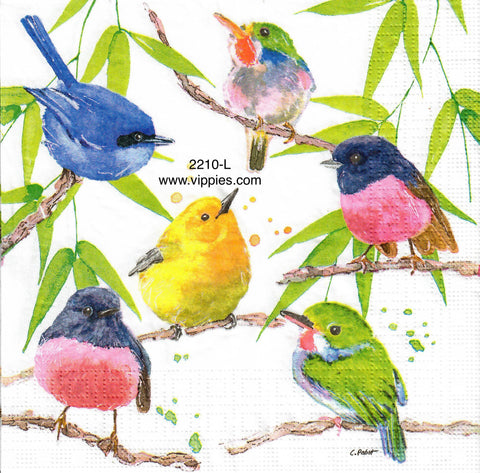 BB-2210-L Colorful Birdies Napkin for Decoupage