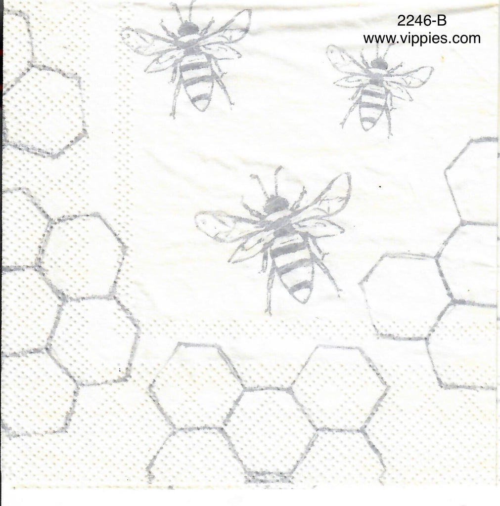 BB 2246 B Bees Honeycomb Napkin For Decoupage Vippies Designs bb-2246-b-bees-honeycomb-napkin-for-decoupage-vippies-designs