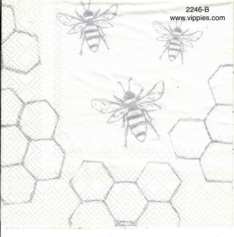BB-2246-B Bees Honeycomb Napkin for Decoupage