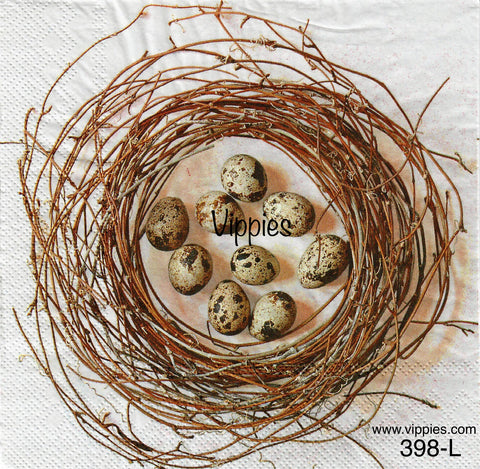 BB-398-B Bird Nest Realistic Napkin for Decoupage