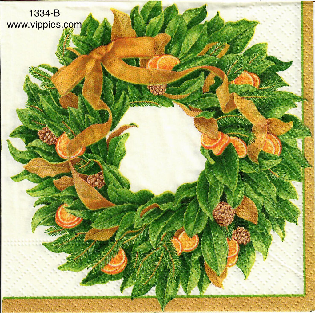 C-1334 Magnolia Wreath Napkin for Decoupage