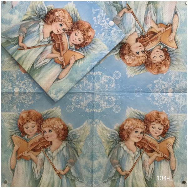 C-134 Musical Angels Napkin for Decoupage