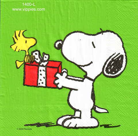 C-1400 Snoopy Gift Woodstock Napkin for Decoupage