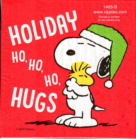 C-1405 Snoopy Holiday Hugs Napkin for Decoupage