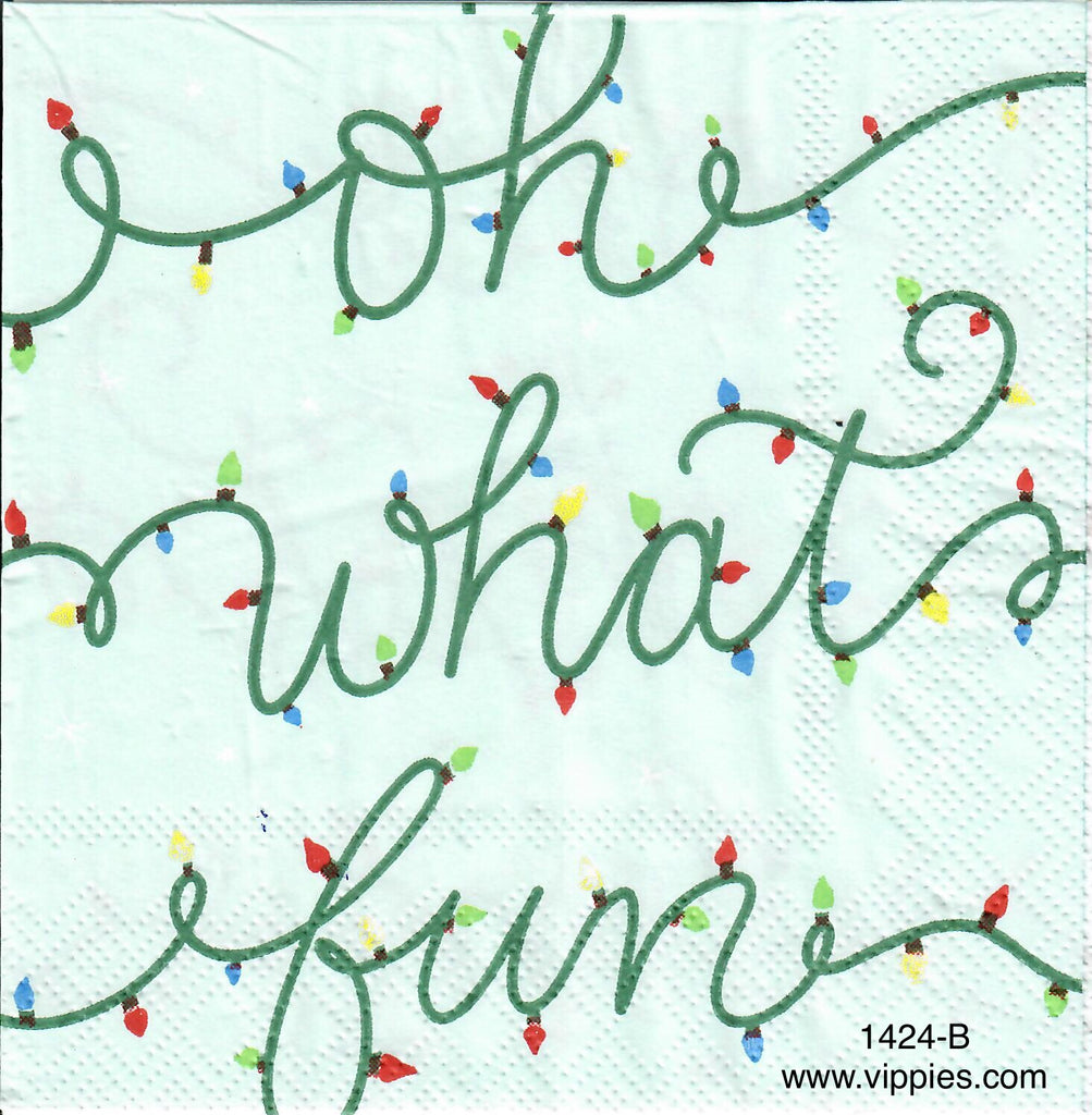 C-1424 Oh What Fun Lights Napkin for Decoupage