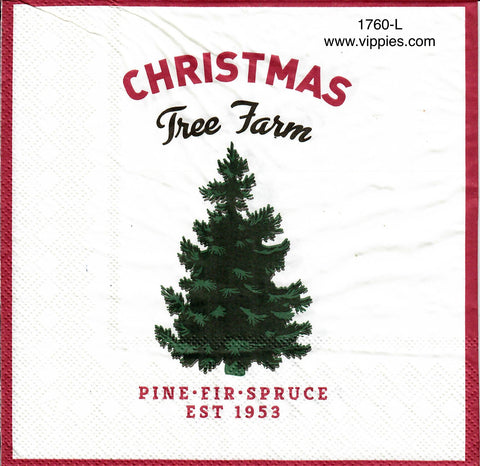 C-1760 Christmas Tree Farm Napkin for Decoupage
