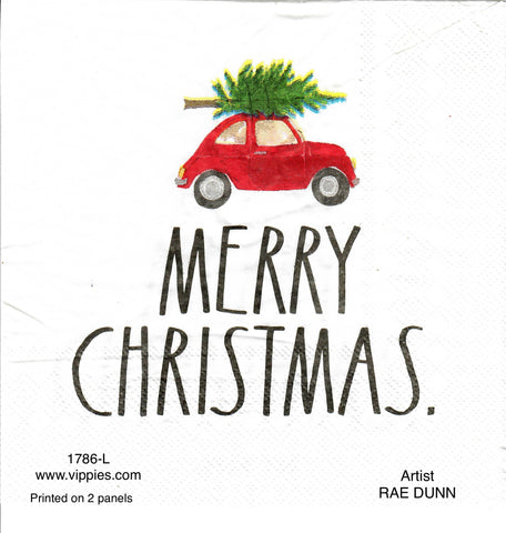 C-1786 Rae Dunn Merry Christmas VW Napkin for Decoupage