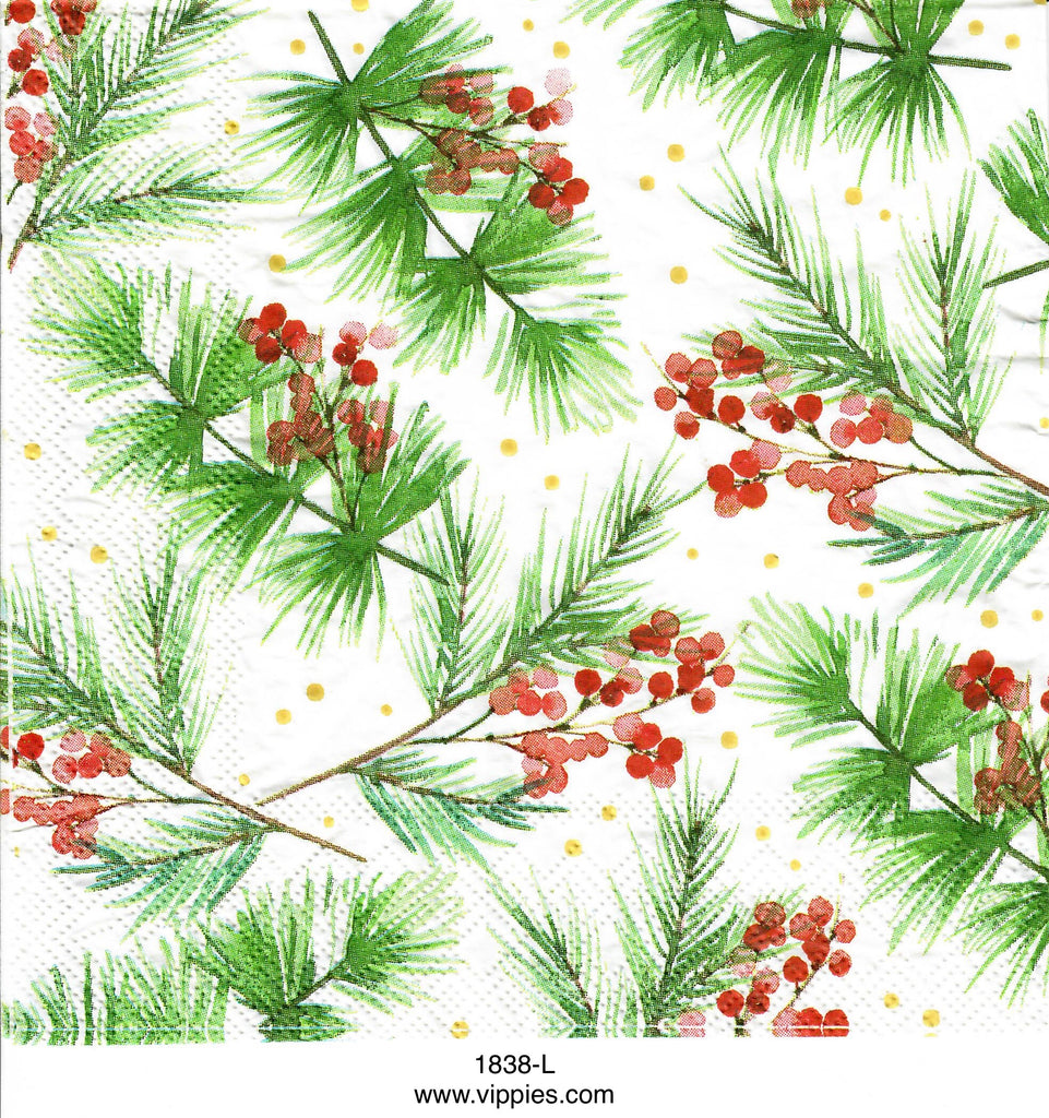 C-1838 Pine and Berries Napkin for Decoupage