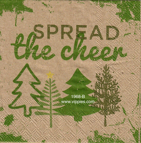 C-1968 Spread Cheer Tree Print Napkin for Decoupage