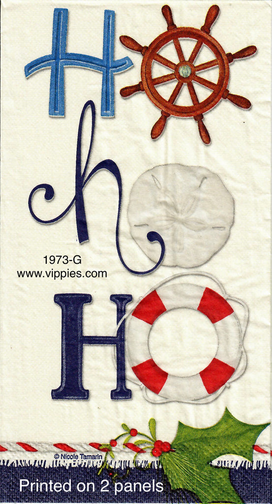 C-1973 Ho Ho Ho Nautical Guest Napkin for Decoupage