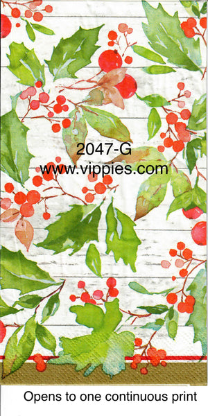 C-2047-G Holly Plank Guest Napkin for Decoupage