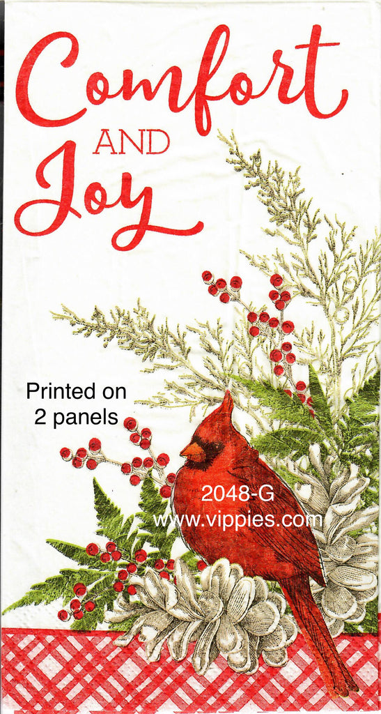 C-2048-G Cardinal Comfort and Joy Guest Napkin for Decoupage