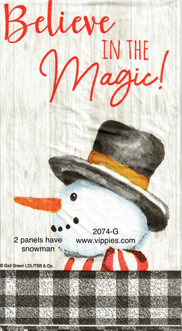 C-2074-G Snowman Magic Guest Napkin for Decoupage