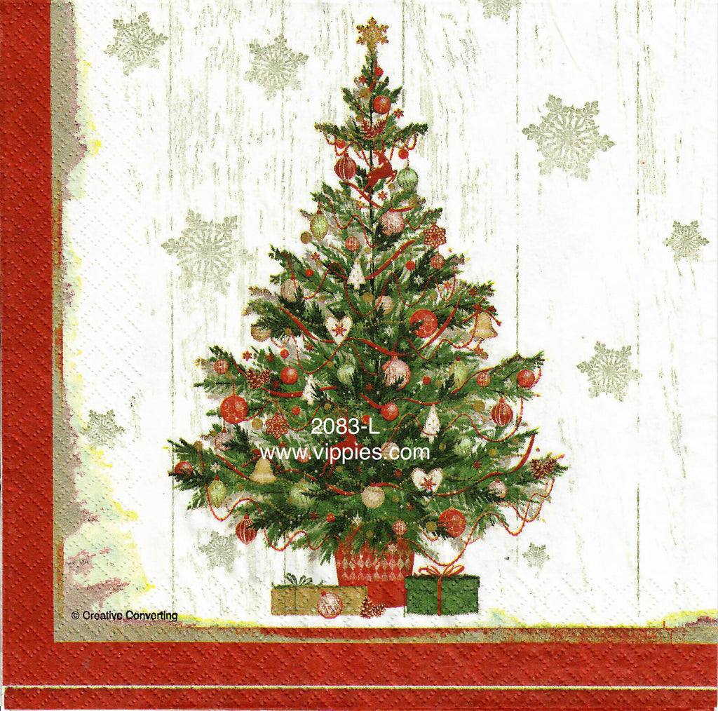 C-2083-L Christmas Tree Planks Napkin for Decoupage