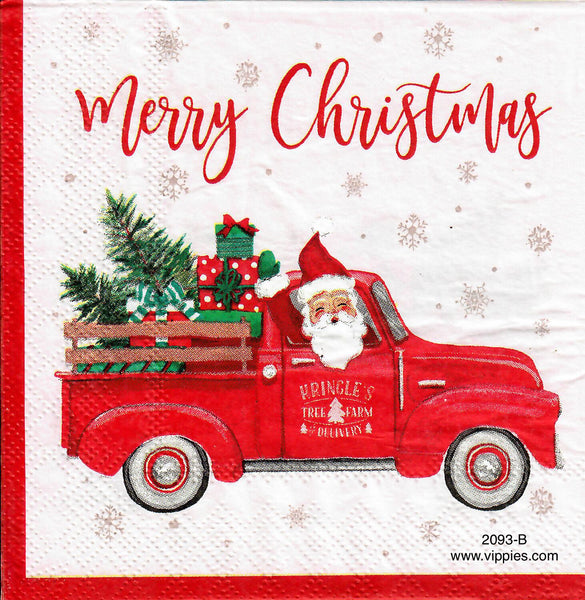 C-2093-B Santa Red Pickup Napkin For Decoupage – Vippies Designs