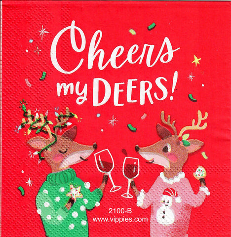 C-2100-B Cheers My Deers Napkin for Decoupage