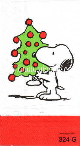 C-324 Snoopy Tree Guest Napkin for Decoupage