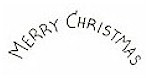 Curved Merry Christmas Rubber Stamp 2424C