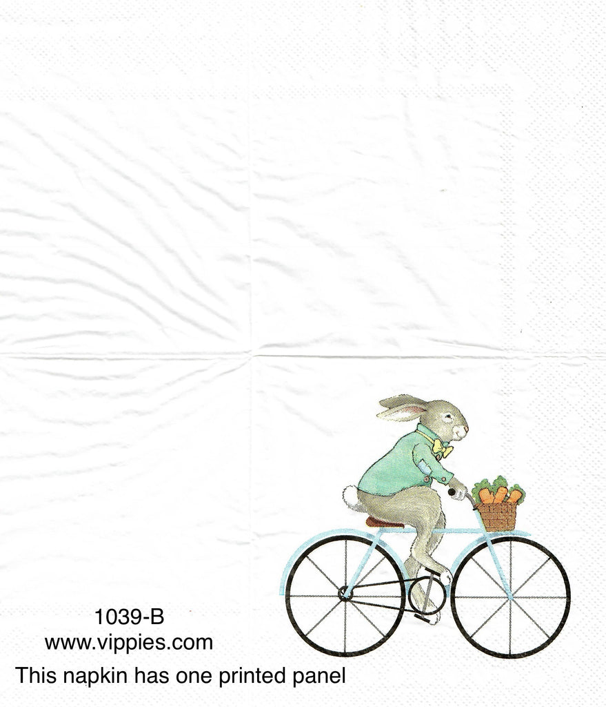 EAST-1039 Bunny Bike Napkin for Decoupage