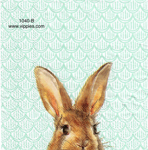EAST-1040 Bunny Girl Peeking Napkin for Decoupage