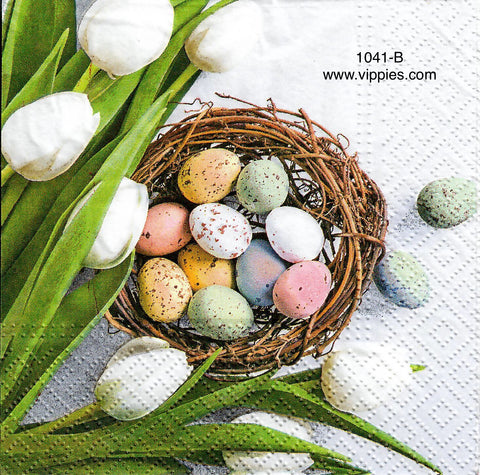 EAST-1041 Pastel Egg Nest Napkin for Decoupage