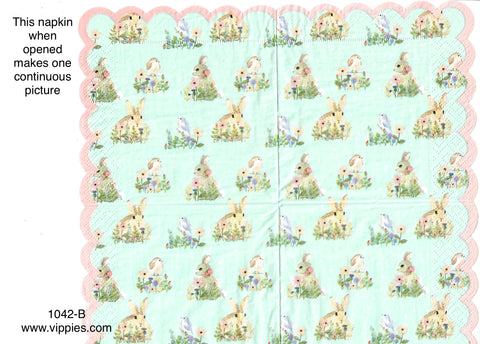 EAST-1042 Vintage Bunnies Napkin for Decoupage