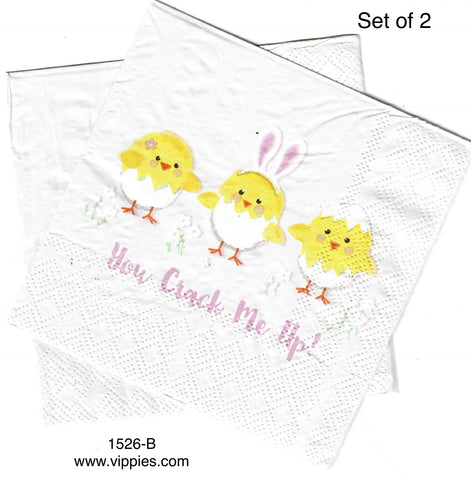 EAST-1526-B-S Set of 2 Chick Crack Me Up Napkins for Decoupage