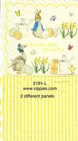 EAST-2181-L Peter Rabbit Yellow Stripes Napkin for Decoupage