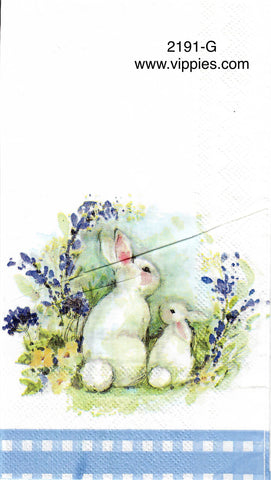 EAST-2191-G Bunny with Lavendar Guest Napkin for Decoupage