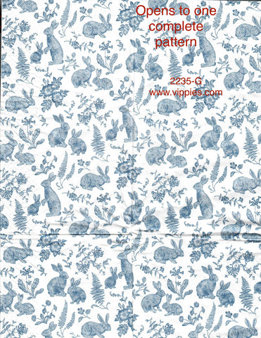 EAST-2235 Allover Blue Bunnies Guest Napkin for Decoupage