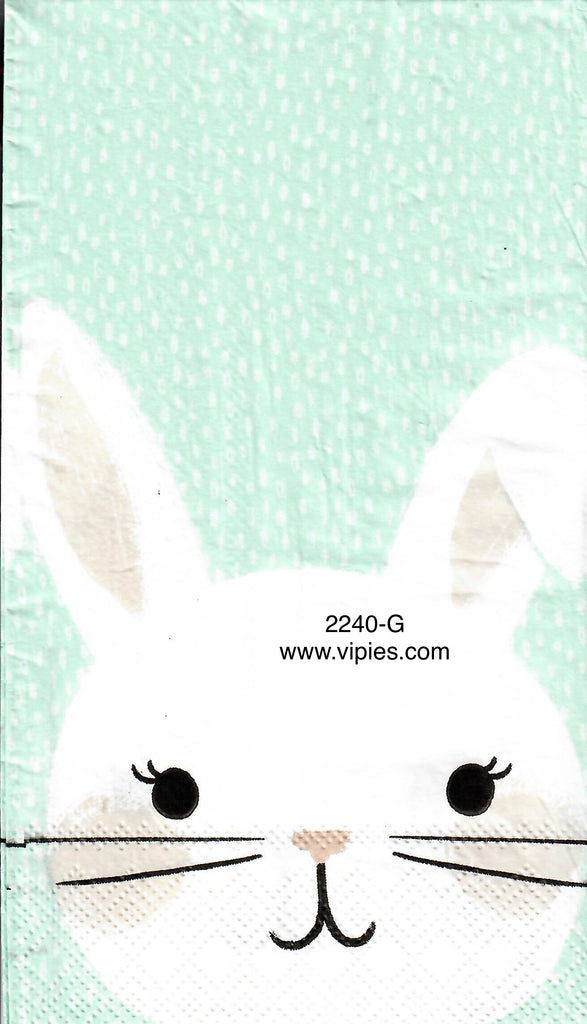 EAST-2240-G Blue Big Bunny Head Guest Napkin for Decoupage