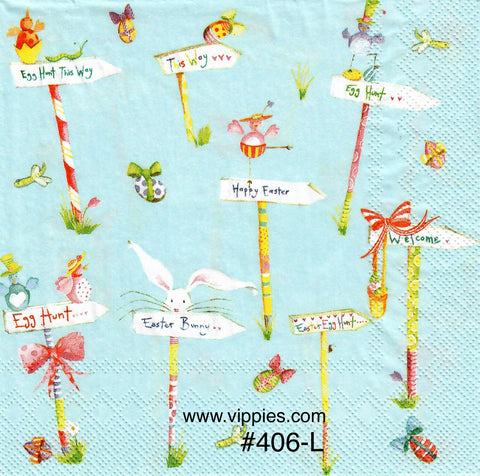 EAST-406 Easter Signposts Napkin for Decoupage