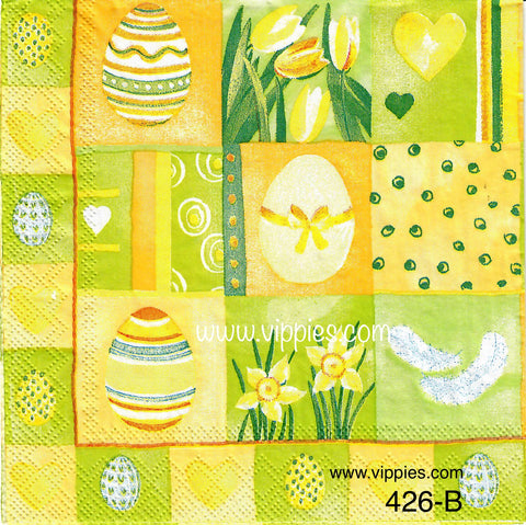EAST-426 Easter Patchwork Napkin for Decoupage