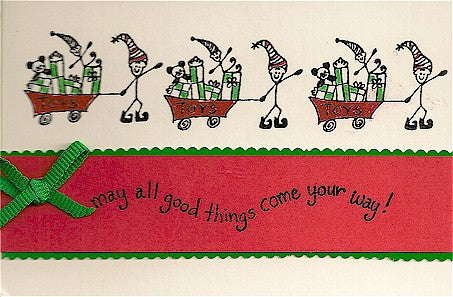 Elf with Toys Rubber Stamp 2148E