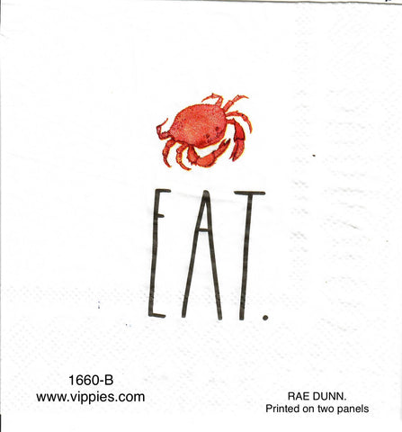 FD-1660-B Rae Dunn Eat Crab Napkin for Decoupage