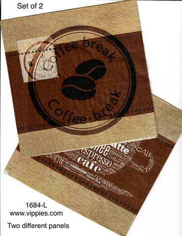 FD-1684-L-S Set of 2 Coffee Break Stripe Napkins for Decoupage