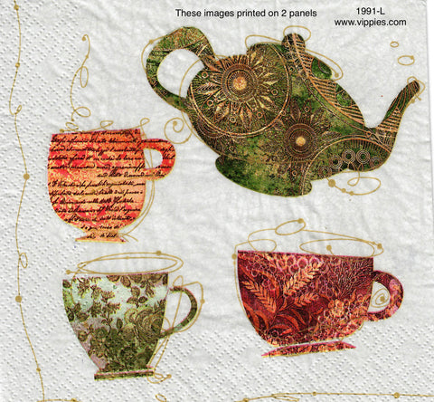 FD-1991 Tea Pot and Cups Napkin for Decoupage