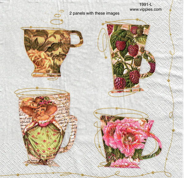 FD-1991 Tea Pot and Cups Napkin for Decoupage