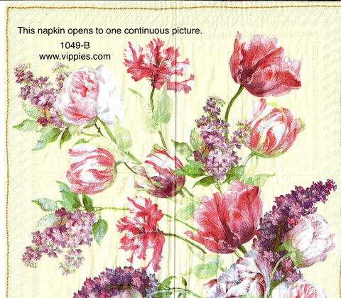 FL-1049 Tulips Lilacs Napkin for Decoupage