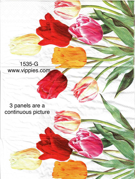 FL-1535 Bright Tulips Guest Napkin for Decoupage