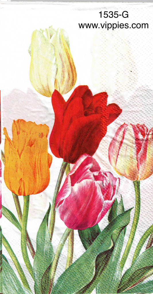 FL-1535 Bright Tulips Guest Napkin for Decoupage