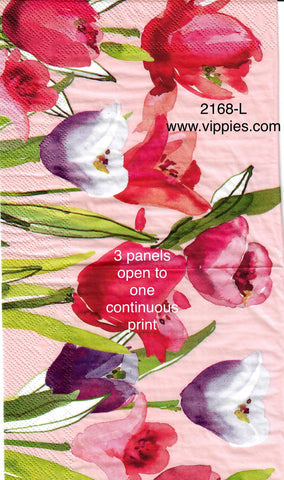 FL-2168-L Watercolor Pink Purple Tulips Napkin for Decoupage