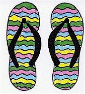 Flip Flop Wavy Double-Sided Rubber Stamp DBL-WAVY