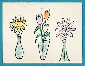 Daisy Vase 2 Rubber Stamp 2515D