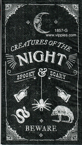 HWN-1857 Creatures of the Night Guest Napkin for Decoupage