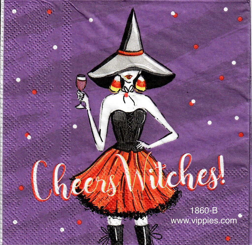 HWN-1860 Cheers Witches Modern Witch Napkin for Decoupage