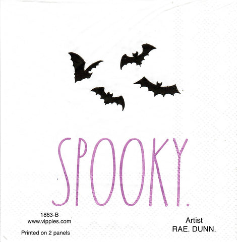 HWN-1863 Rae Dunn Spooky Bats Napkin for Decoupage