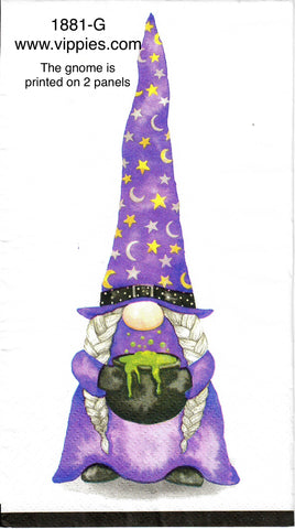 HWN-1881 Witch Gnome Guest Napkin for Decoupage